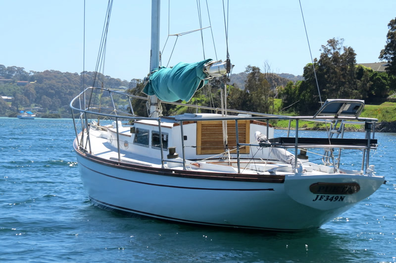 Fully restored 1938 Huon Pine Tamar Sloop for sale Narooma Boats Afloat